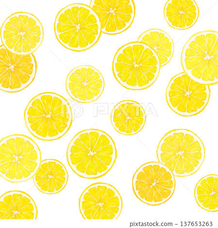 透明背景上的切片檸檬（方形） 137653263