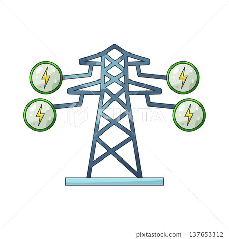 Illustration of electric tower Illustration of electric tower 137653312