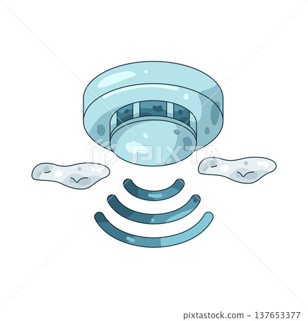 Illustration of smoke sensor Illustration of smoke sensor 137653377