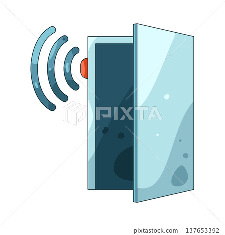 Illustration of door sensor Illustration of door sensor 137653392