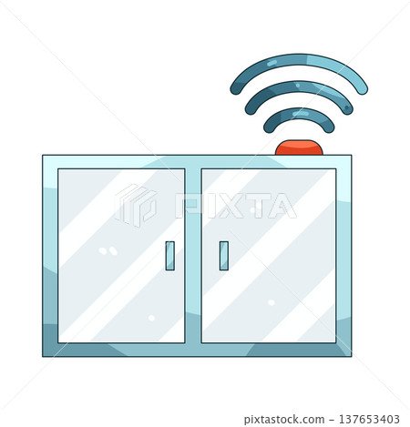 Illustration of window sensor Illustration of window sensor 137653403