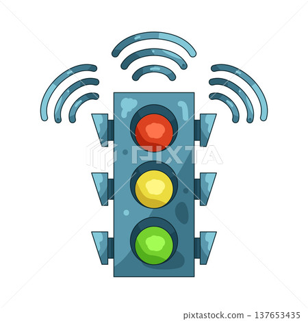 Illustration of smart traffic light Illustration of smart traffic light 137653435