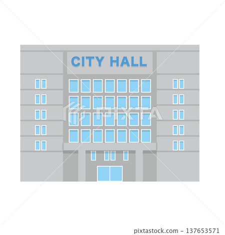 Illustration of the city hall building Illustration of the city hall building 137653571