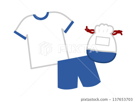 小學運動服和束口袋-為幼兒園和小學做好準備 小學運動服和束口袋-為幼兒園和小學做好準備 137653703