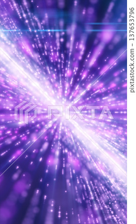 Purple light-speed burst with glowing particles and motion streaks, abstract futuristic energy background Purple light-speed burst with glowing particles and motion streaks, abstract futuristic energy background 137653796