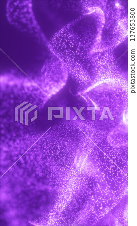 Soft purple particle wave field with flowing motion, representing digital energy, abstract data landscapes, and futuristic atmospheric backgrounds 137653800