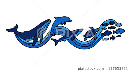 Marine Life Wave Marine Life Wave 137653851