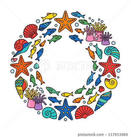 Sea Life Circle Sea Life Circle 137653860
