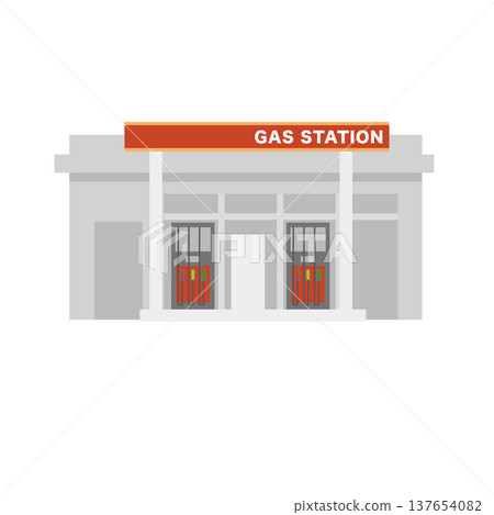 gas station building illustration 137654082