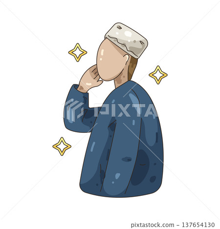 Illustration of Takbir Illustration of Takbir 137654130