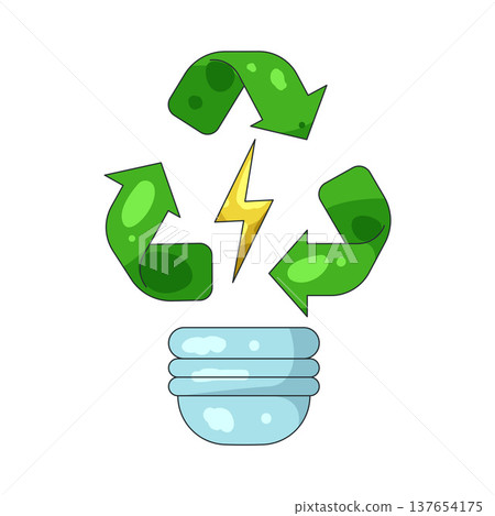 Illustration of recycle light bulb 137654175