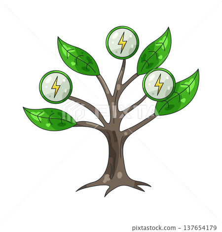 Illustration of green energy tree 137654179