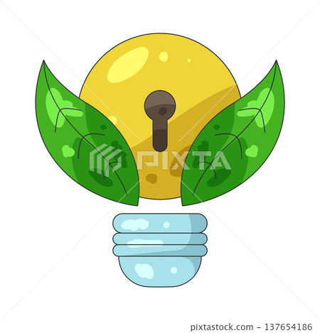 Illustration of Green light bulb Illustration of Green light bulb 137654186