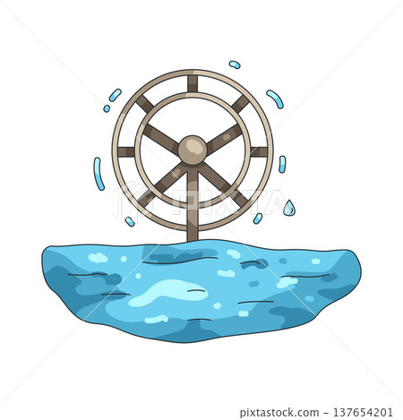 Illustration of water turbine 137654201