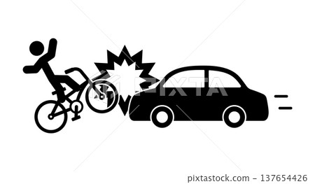 Bicycle and car accident Bicycle and car accident 137654426