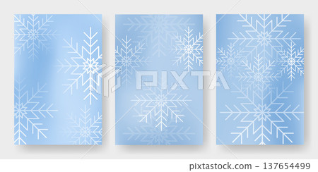 Elegant winter posters set with snowflakes Elegant winter posters set with snowflakes 137654499