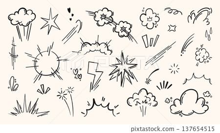 Comic book action emphasis with explosive effects 137654515