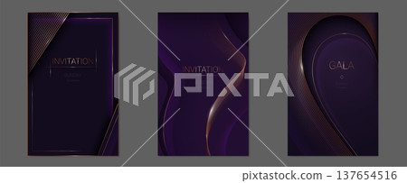 Elegant abstract background with golden thin lines 137654516