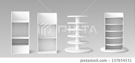 White book shelf, retail display stand mockup White book shelf, retail display stand mockup 137654531