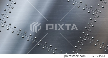 3d metal texture background with steel rivets 3d metal texture background with steel rivets 137654561