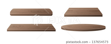 Wooden podium with natural wood grain texture Wooden podium with natural wood grain texture 137654573