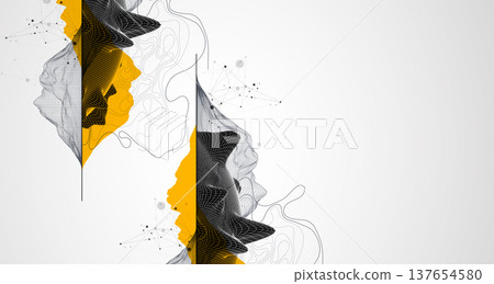 Trendy abstract wireframe background. Mountain art elements. Surface illustration. Vector. Trendy abstract wireframe background. Mountain art elements. Surface illustration. Vector. 137654580