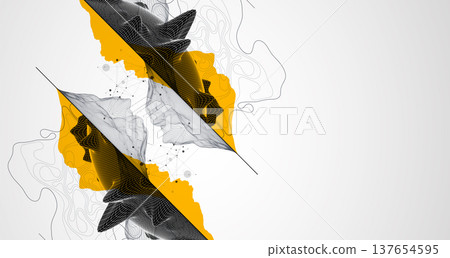 Trendy abstract wireframe background. Mountain art elements. Surface illustration. Vector. Trendy abstract wireframe background. Mountain art elements. Surface illustration. Vector. 137654595