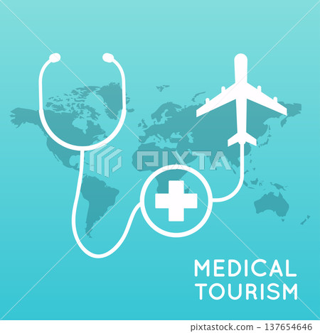 Medical tourism. Flat design modern vector illustration concept. Medical tourism. Flat design modern vector illustration concept. 137654646