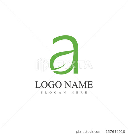 letter a leaf logo vector design template 137654918