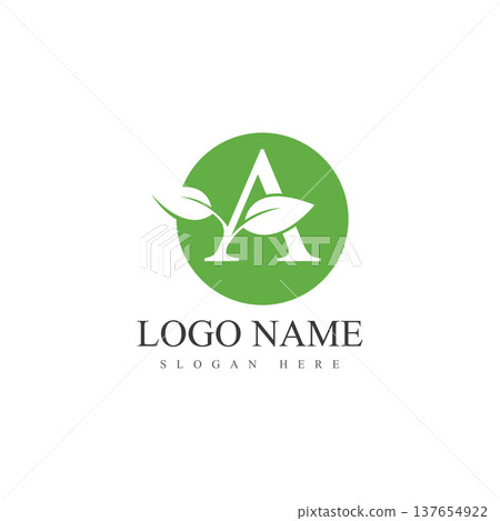 letter a leaf logo vector design template 137654922