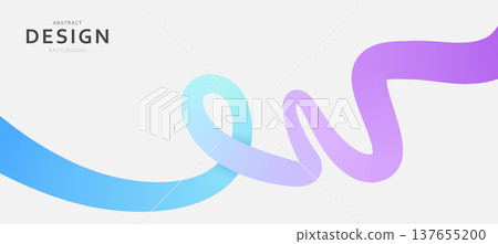 Abstract background with 3D fluid shape and purple blue gradient. Modern wave design with pastel colors. Creative vector illustration for banner, poster, web template on light 137655200