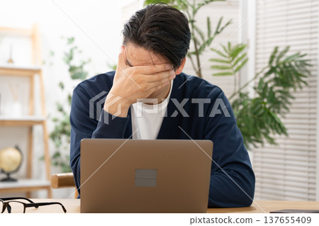 Worried man fatigue Worried man fatigue 137655409