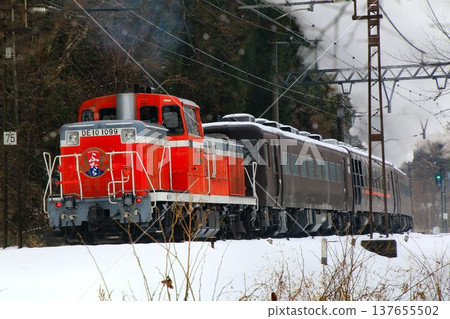 SL Taiju Futara 強勁地沿著日光路線，奮力攀上白雪皚皚的斜坡…DE10-1099 137655502