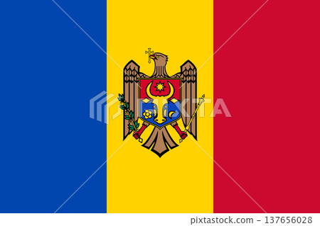 Moldova vector flag in official colors and 3:2 aspect ratio. Moldova vector flag in official colors and 3:2 aspect ratio. 137656028