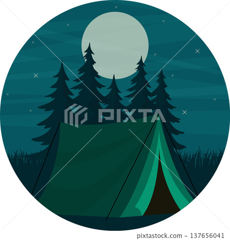 camping in night forest camping in night forest 137656041