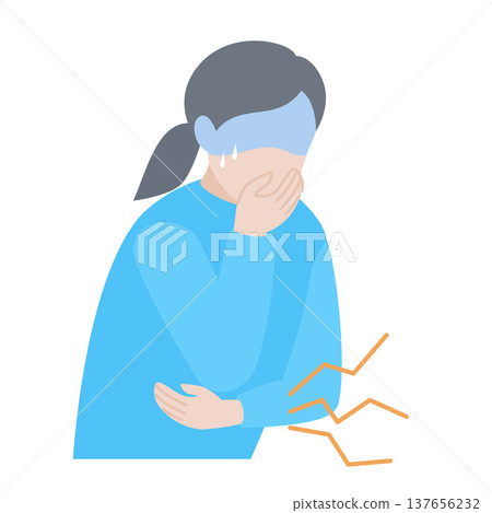 一名女性因腹痛感到身體不適。 137656232