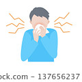 Male blowing nose 137656237