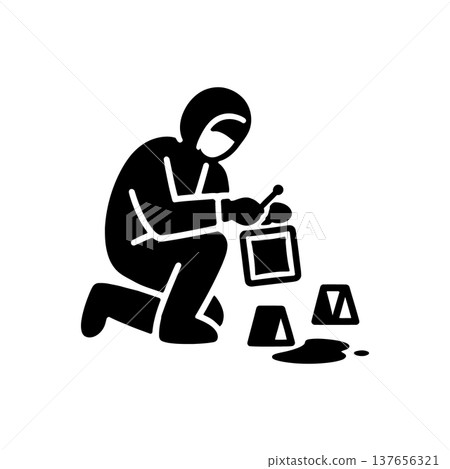 Forensic Crime Scene Investigation Icon Forensic Crime Scene Investigation Icon 137656321