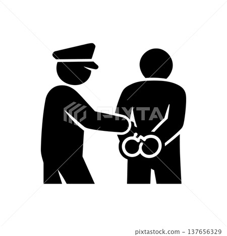 Criminal Arrest Handcuffs Icon Criminal Arrest Handcuffs Icon 137656329