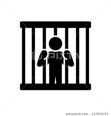 Prisoner Behind Bars Icon Prisoner Behind Bars Icon 137656355