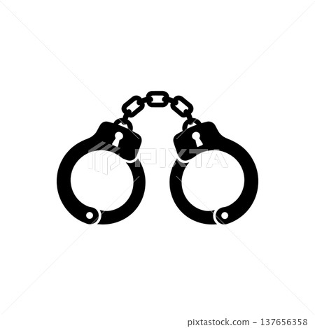 Metal Security Handcuffs Icon Metal Security Handcuffs Icon 137656358