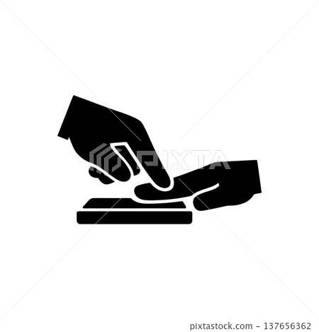 Biometric Fingerprint Evidence Collection Icon 137656362
