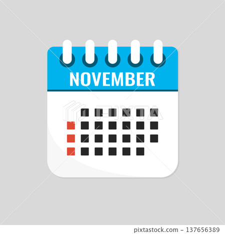 Vector template icon page calendar November month 137656389