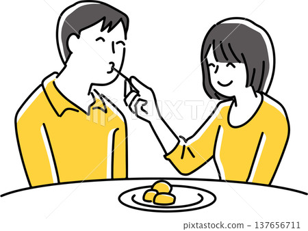 一個女人一邊被餵食一邊調情 137656711