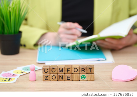 Embracing change while stepping outside the comfort zone in a bright, cheerful workspace Embracing change while stepping outside the comfort zone in a bright, cheerful workspace 137656855