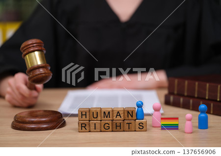 Courtroom scene highlighting human rights advocacy during a trial focused on equality and justice for all communities 137656906