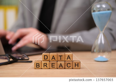 Data breach incident unfolds in a busy office as time ticks away, revealing challenges of modern cybersecurity Data breach incident unfolds in a busy office as time ticks away, revealing challenges of modern cybersecurity 137657003