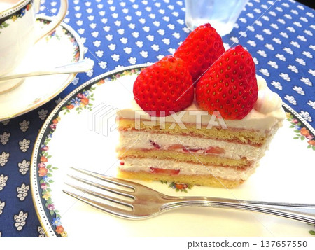 March 18, 2014: Strawberry shortcake from French Pound House Yamatogo Main Store. 137657550