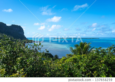 Coastal View and Ocean on Maupiti Island, French Polynesia 137658259