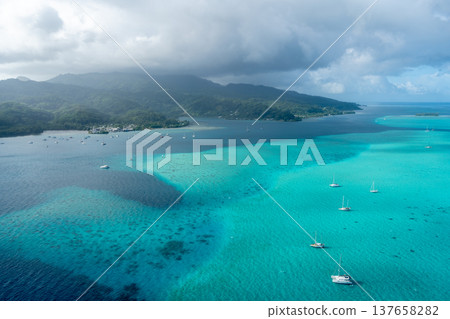 Aerial view of Raiatea island in French Polynesia Aerial view of Raiatea island in French Polynesia 137658282